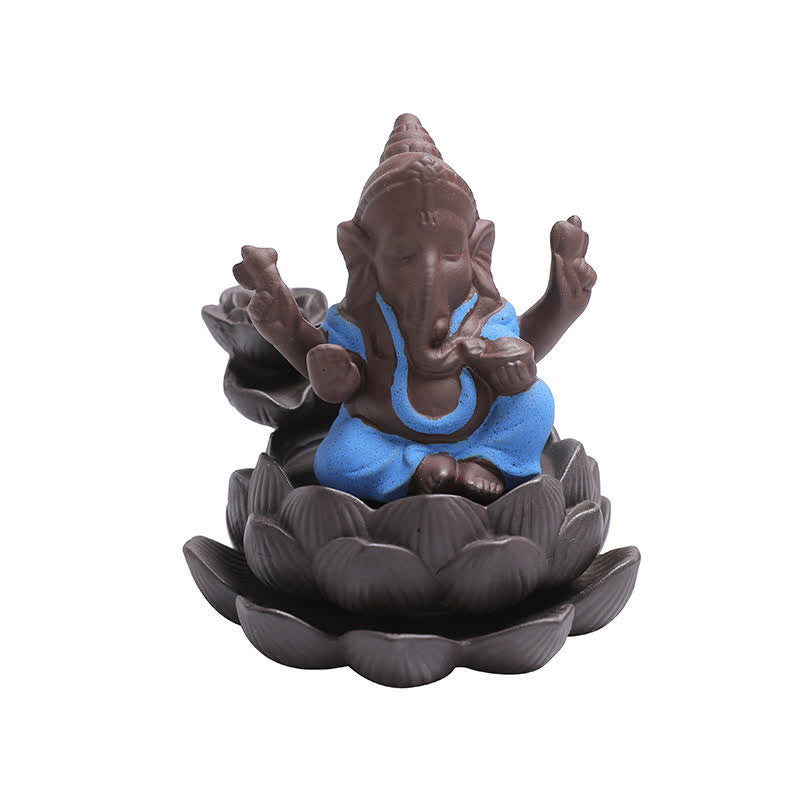 Ganesh Elephant Purple Clay Fontanna dymna z filtrem zwrotnym Ochrona kadzideł