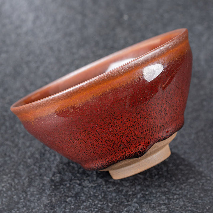 Buddha Stones Vintage Czerwony Brązowy Chiński Jianzhan Porcelanowa Filiżanka Do Herbaty Kung Fu