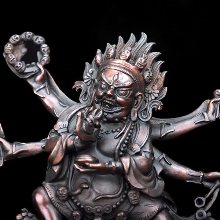 Tybetańska figurka Mahakali Bodhisattwy Współczucie Miedziana statua Dekoracja