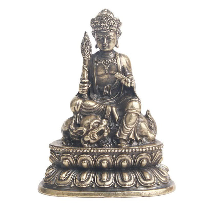 Buddha Stones Mandziusri Bodhisattwa Spokój Miedziana Statuetka Dekoracja - image 9