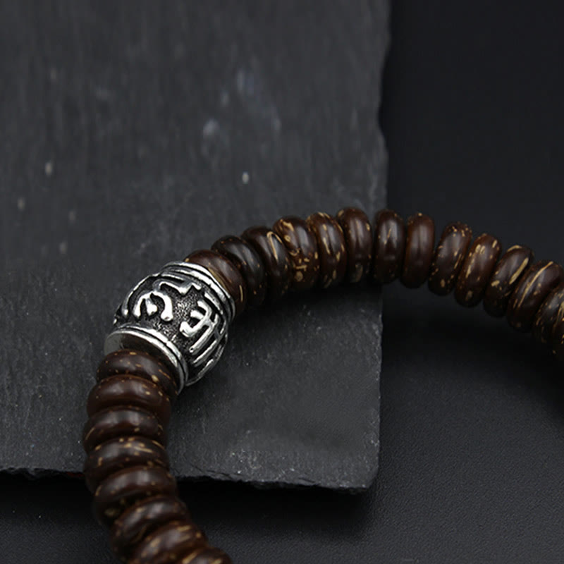 Buddha Stones Naturalne Tybetańskie Skorupki Kokosa Om Mani Padme Hum Pozytywna Bransoletka