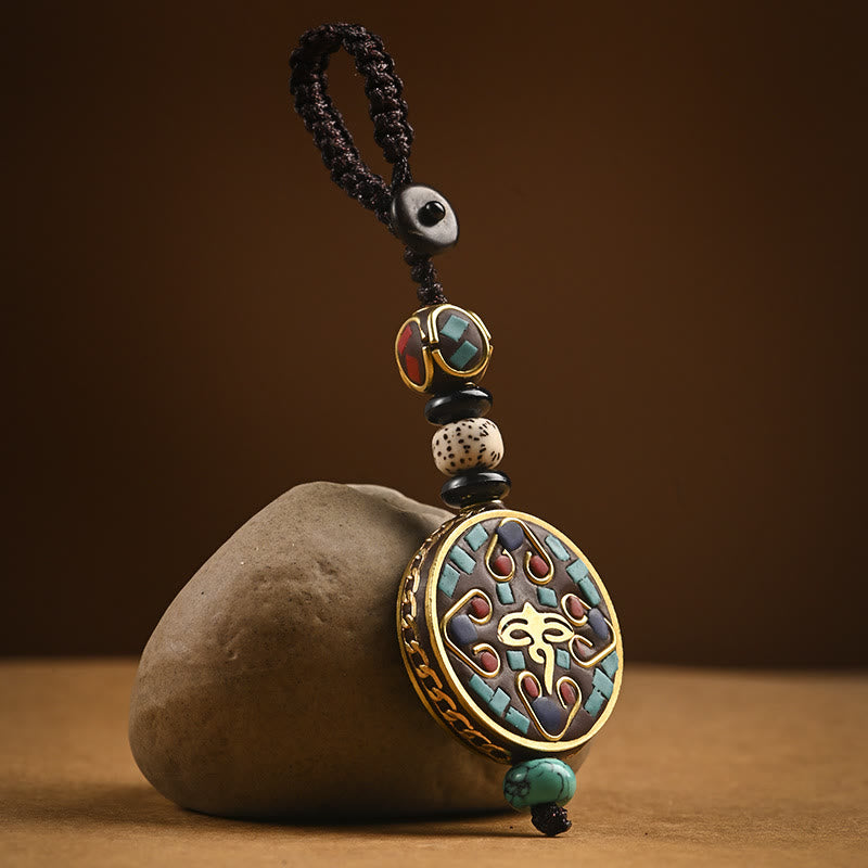 Buddha Stones Tybetański Om Mani Padme Hum Bodhi Seed Breloczek Pokoju