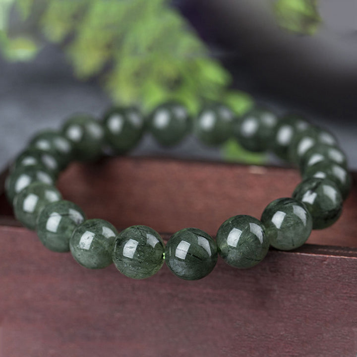 Bransoletka z naturalnego zielonego kryształu Buddha Stones Blessing Wealth