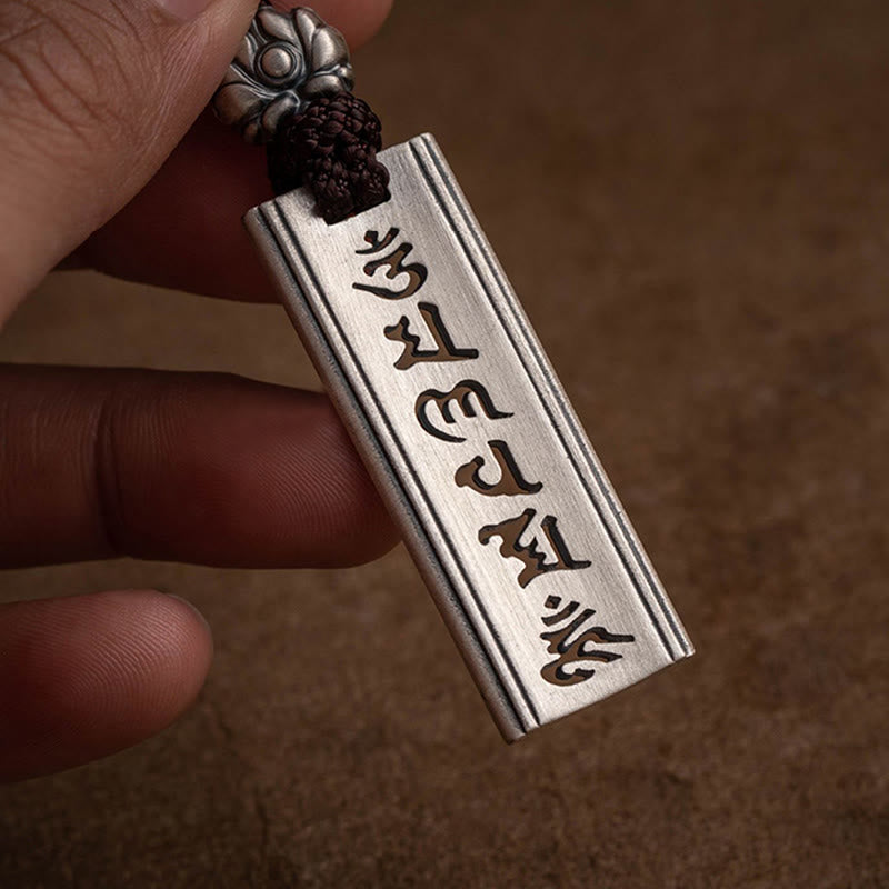 Buddha Stones 999 Srebro Sterlingowe Om Mani Padme Hum Grawerowany Naszyjnik Mądrości Lotosu Wisiorek - image 11
