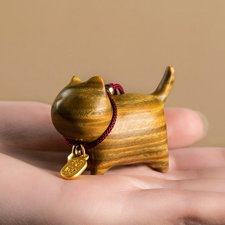 Buddha Stones Drewno Hebanowe Zielone Drzewo Sandałowe Szczęśliwy Kot Fu Charakter Szczęśliwy Dzwonek Fortuny Równowaga Samochód Wiszący Dekoracja - image 12
