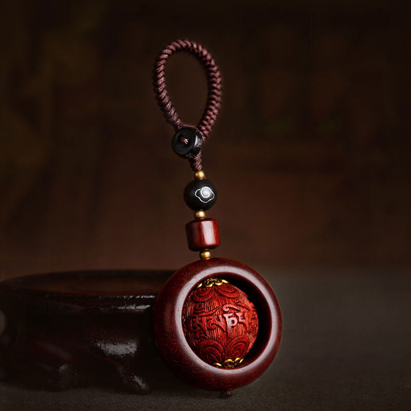 Buddha Stones Tybetańskie Małe Liście Czerwone Drzewo Sandałowe Heban Szczęście Ochrona Obrót Dekoracja - Sześć prawdziwych słów - image 1