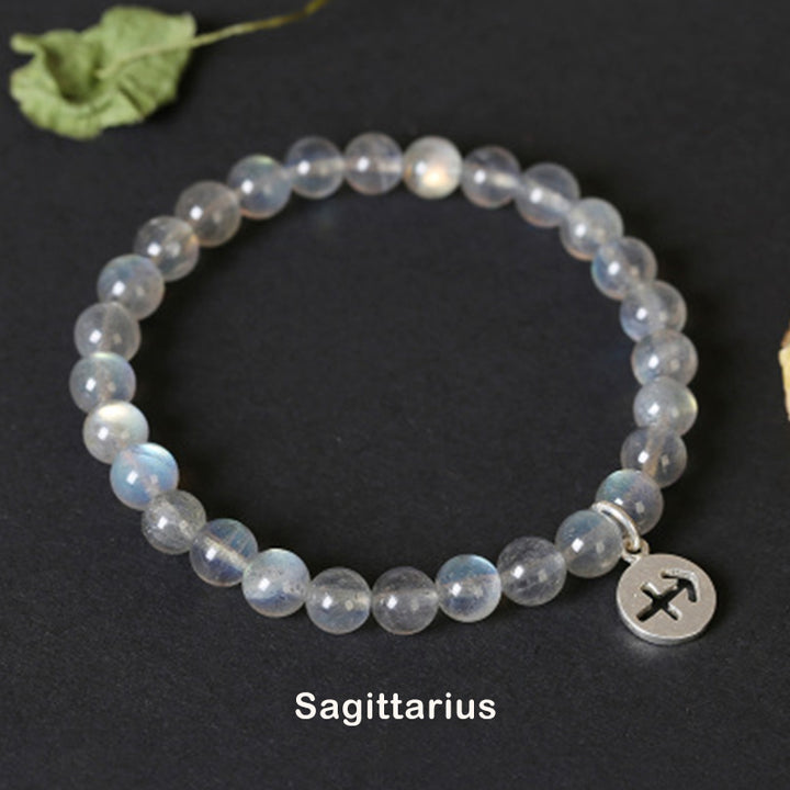 12 konstelacji zodiaku, bransoletka z kamienia księżycowego