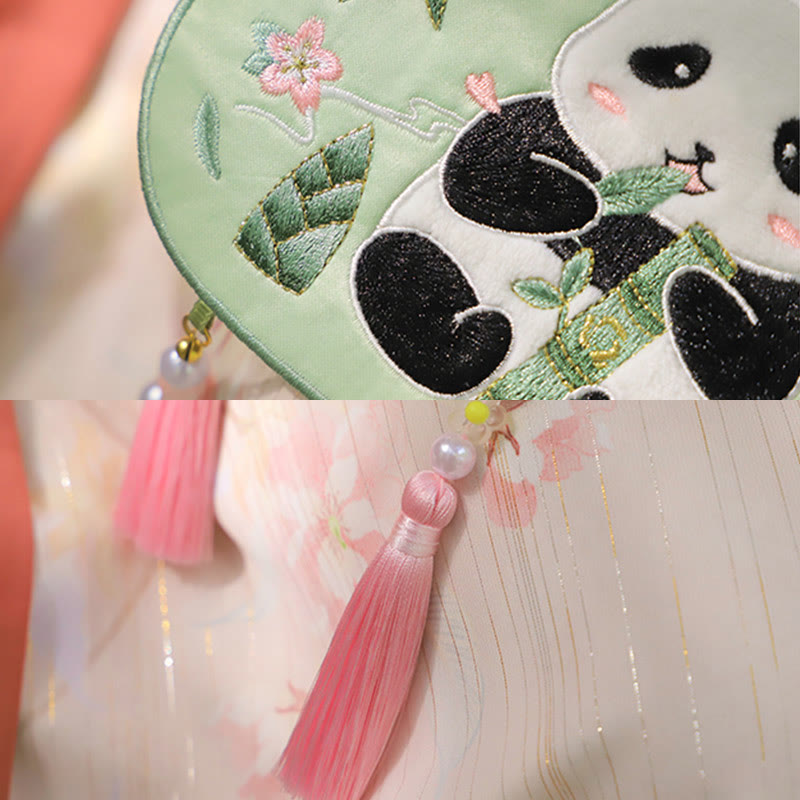 Haft Buddha Stones Szczęśliwa Panda Kot Shiba Inu Jeleń Królik Lis Kwiat Urocze Zwierzę Hanfu Torba Torebka Crossbody Torba Na Ramię