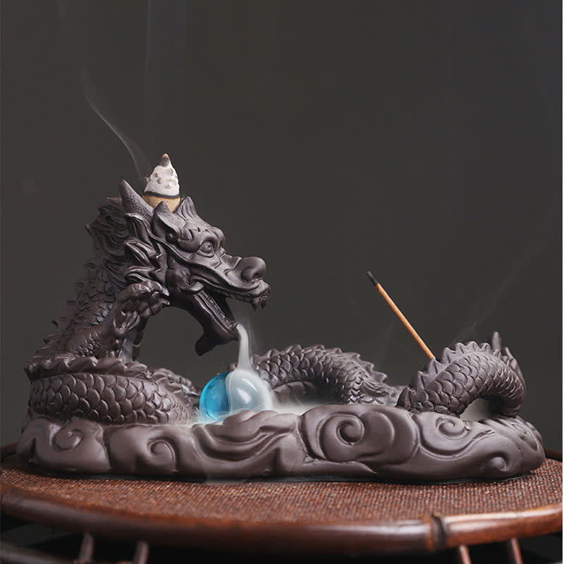 Dekoracja kadzielnicy chroniąca kwiaty Dragon Playing Ball