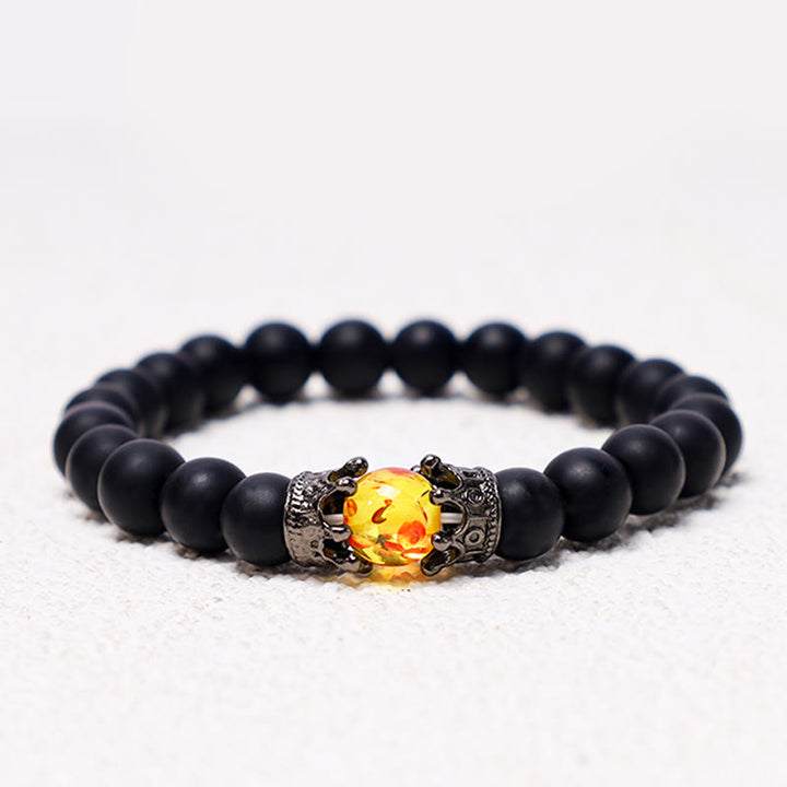 Buddha Stones Naturalny Kamień Król i Królowa Korona Uzdrawiająca Energia Koraliki Bransoletka Dla Par