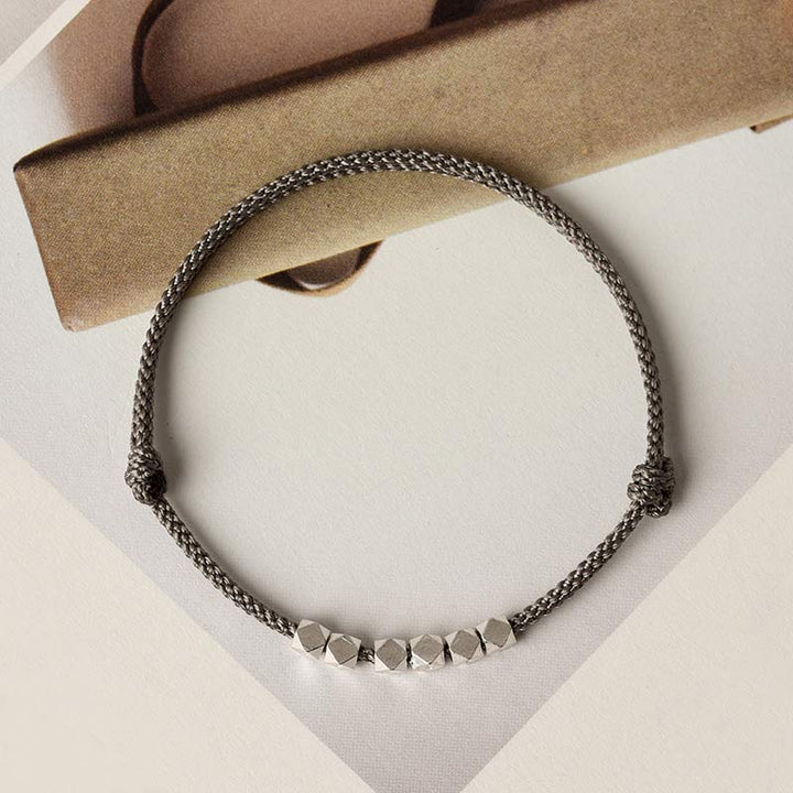 Bransoletka Buddha Stones 925 Srebro Sterling Czerwony Sznurek Warkocz Anklet