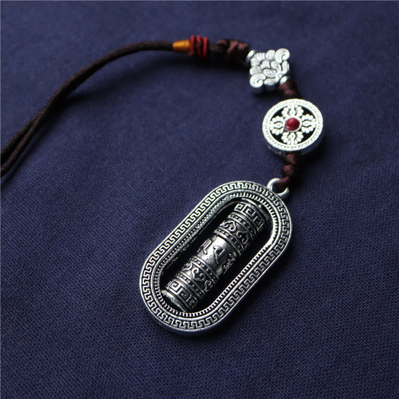 Buddha Stones Tybet Om Mani Padme Hum Koło Modlitewne Pokój Obrotowa Dekoracja Wisząca Samochodu