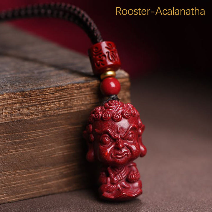Buddha Stones Chiński Zodiak Natal Budda Naturalny Cynober Amulet Trzymający Z Daleka Złe Duchy Naszyjnik Wisiorek