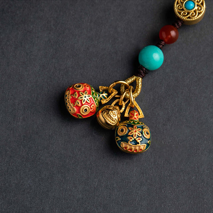 Buddha Stones Złoto Połykanie Bestii Rodzina Szczęście Samochód Brelok Telefon Wiszący Dekoracja
