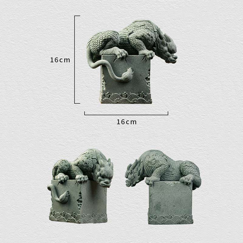 Buddha Stones Feng Shui Stojący Siedzący Smok Sukces Szczęście Dekoracja Domu - image 19