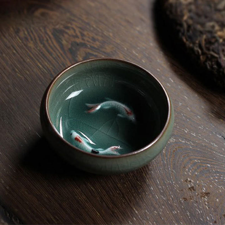 Buddha Stones Kolorowe Ryby Koi Ceramiczny Filiżanka Kung Fu Filiżanka Miska