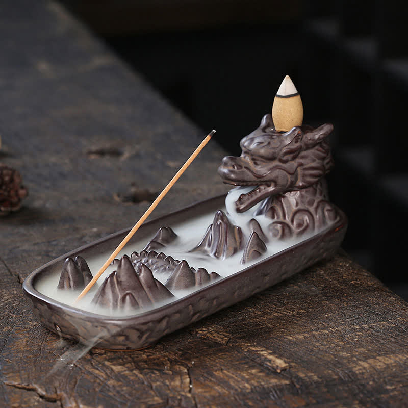 Buddha Stones Dragon Mountain Strength Ceramiczny palnik kadzidełkowy Dekoracja