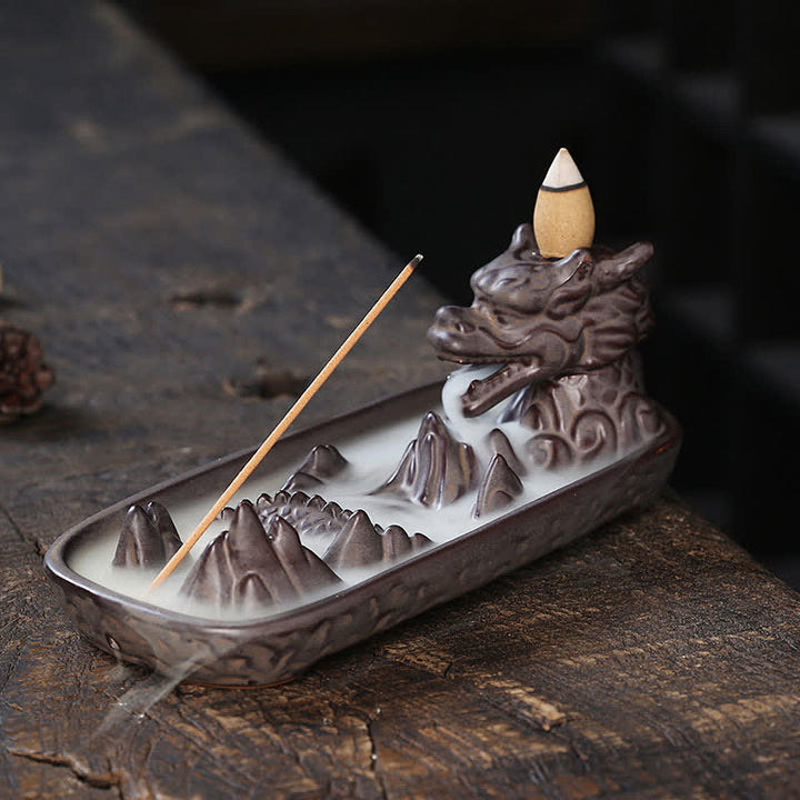 Buddha Stones Dragon Mountain Strength Ceramiczny palnik kadzidełkowy Dekoracja