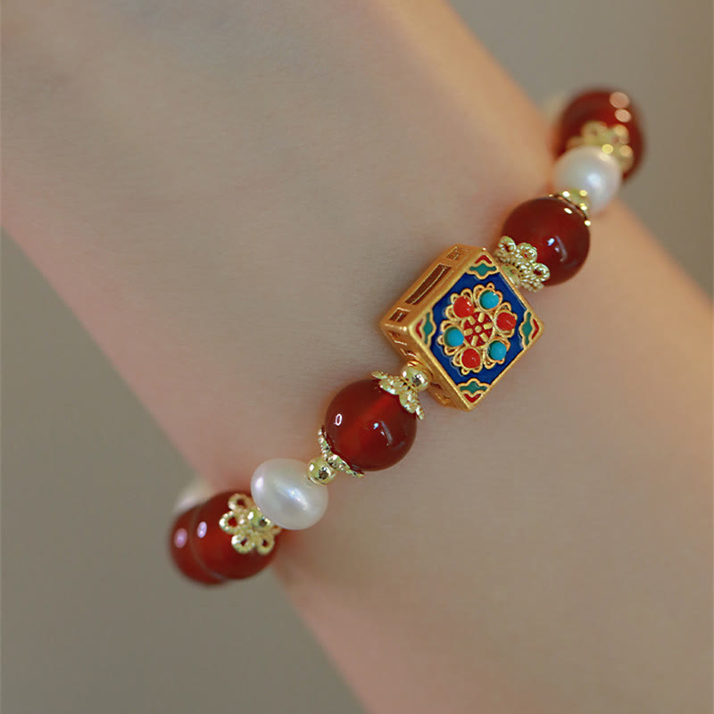 Buddha Stones Red Agat Pearl Confidence Self-accepting