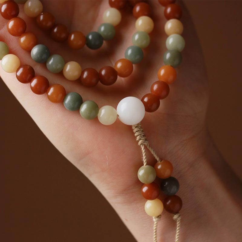 Buddha Stones Bransoletka z harmonijnego naszyjnika Bodhi Seed Mala Wisdom