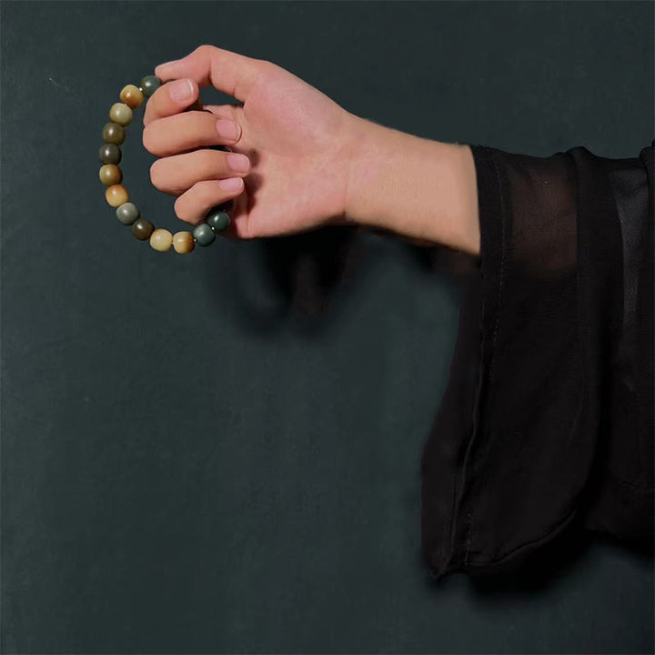 Buddha Stones 108 Mala Koraliki Bodhi Nasiona Pokoju Mądrość Bransoletka Mala Na Nadgarstek Mala Kieszonkowa