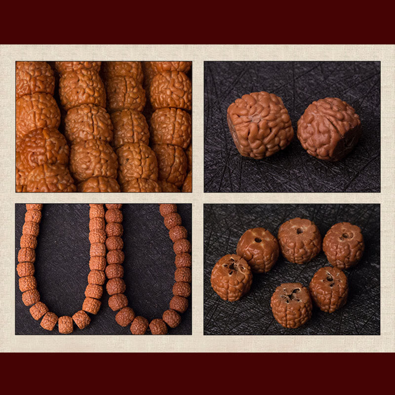 Tybet 108 Mala Beads Rudraksha Bodhi Seed Chinese Zodiac Natal Buddha Wealth Charm Bracelet