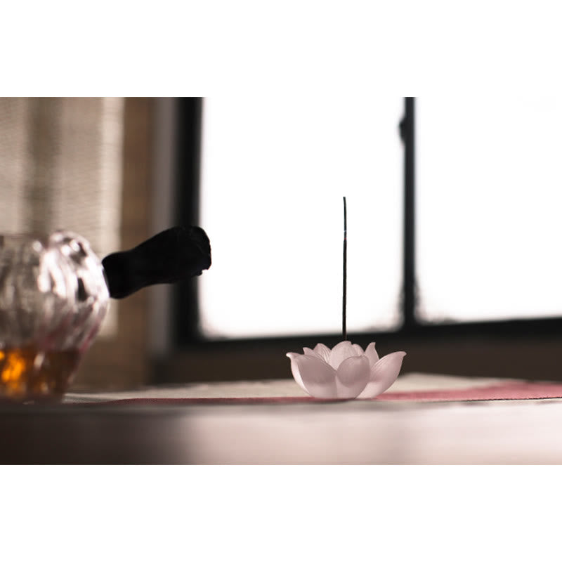 Buddha Stones Mini Lotus Liuli Kryształ Uzdrawiająca Medytacja Kadzidełko Palnik