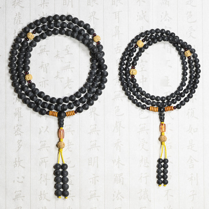 Buddha Stones Tybetańska Mala Cyprysik Bodhi Nasiona Czerwony Agat Bransoletka Lecznicza