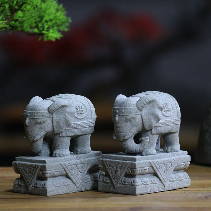 Buddha Stones Lew Fu Foo Psy Słoń Odpędzają Zło Błogosławieństwo Dekoracja Domu - Mały słoń - image 12