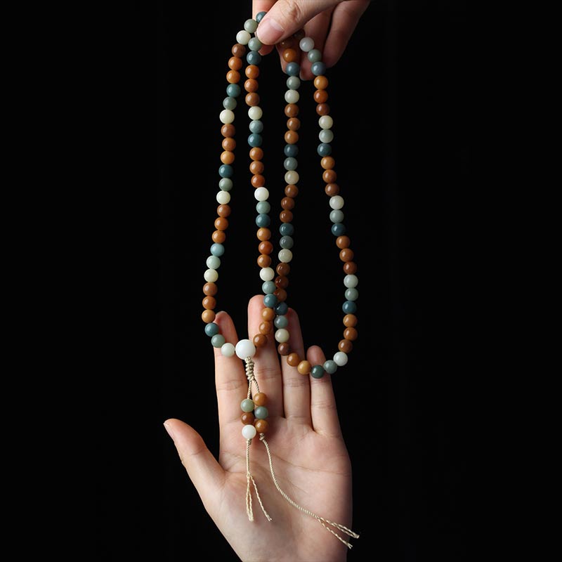 Buddha Stones Bransoletka z harmonijnego naszyjnika Bodhi Seed Mala Wisdom