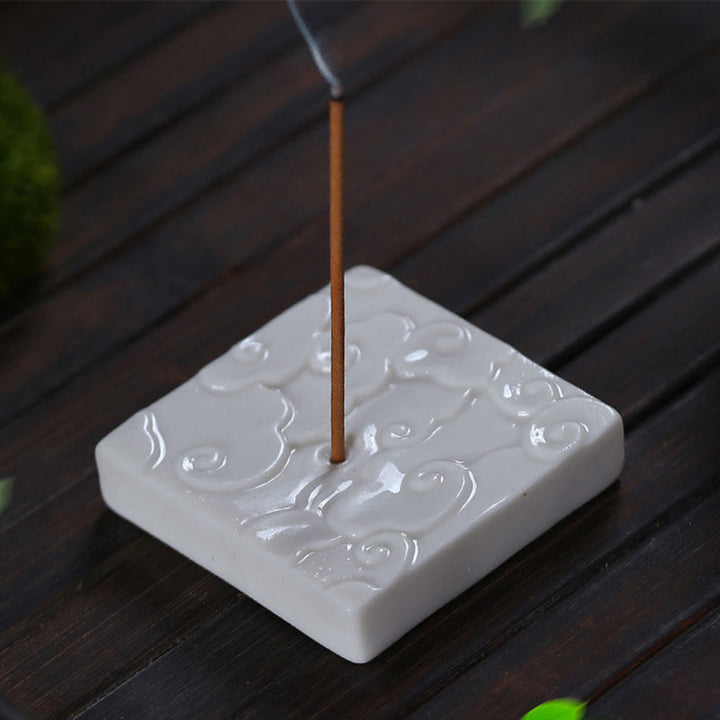 Buddha Stones Mini Pomyślne Chmury Projekt Uzdrawiający Patyk Ceramiczny Mały Kadzielnica Dekoracja