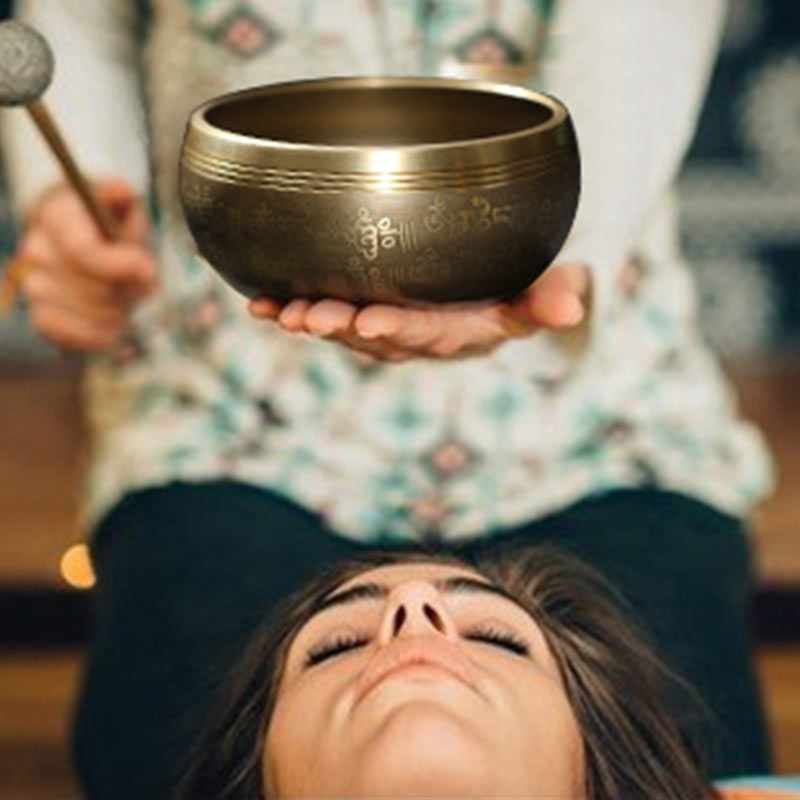 Buddha Stones Tybetańska misa dźwiękowa do medytacji, ręcznie robiona do uzdrawiania i uważności, zestaw mis śpiewających - image 1