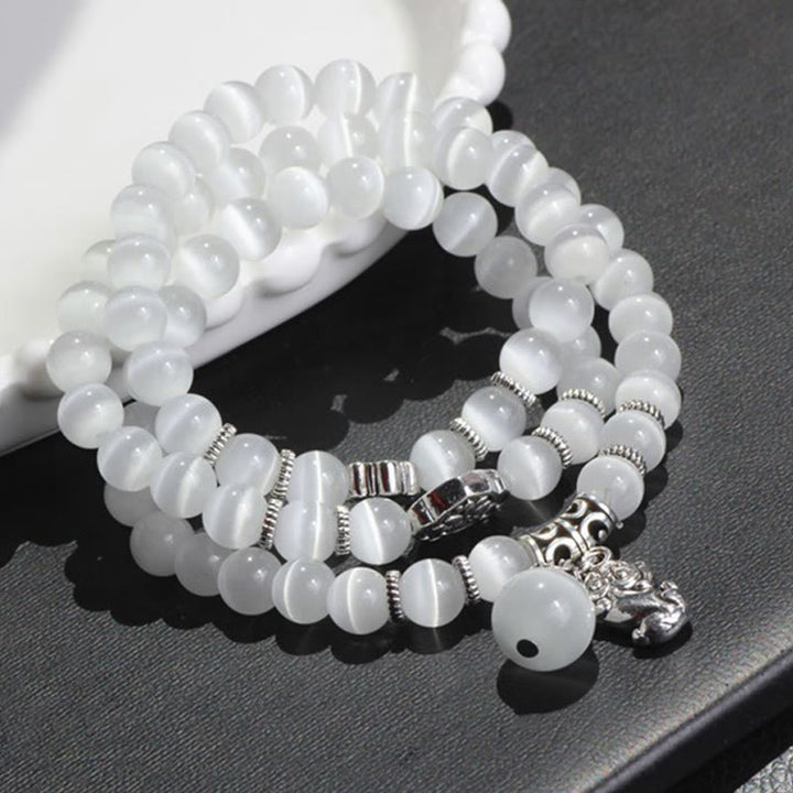 Bransoletka z potrójnym owinięciem w kocie oko PiXiu z Buddha Stones