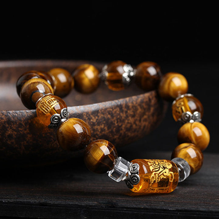 Bransoletka z Buddha Stones Tiger Eye Fortune Prosperity