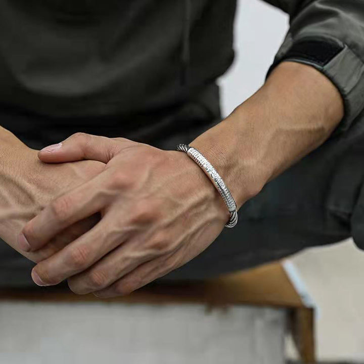 Buddha Stones Tybetańskie Om Mani Padme Hum Heart Sutra Czystość Bransoletka Mankietowa - image 14