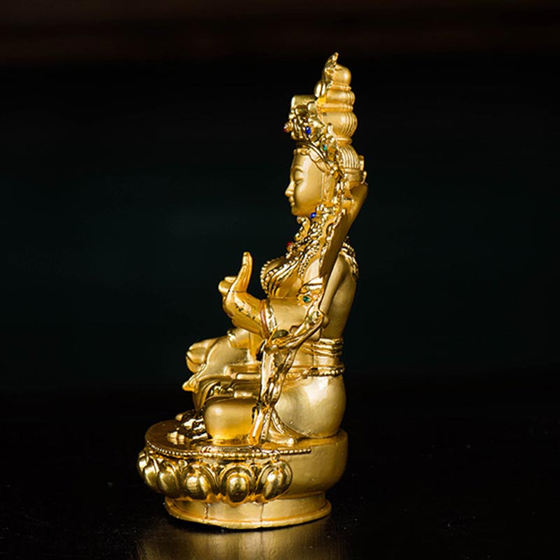 Buddha Stones Bodhisattwa Biała Tara Nadzieja Ochrona Pozłacana Statua Dekoracja - image 6