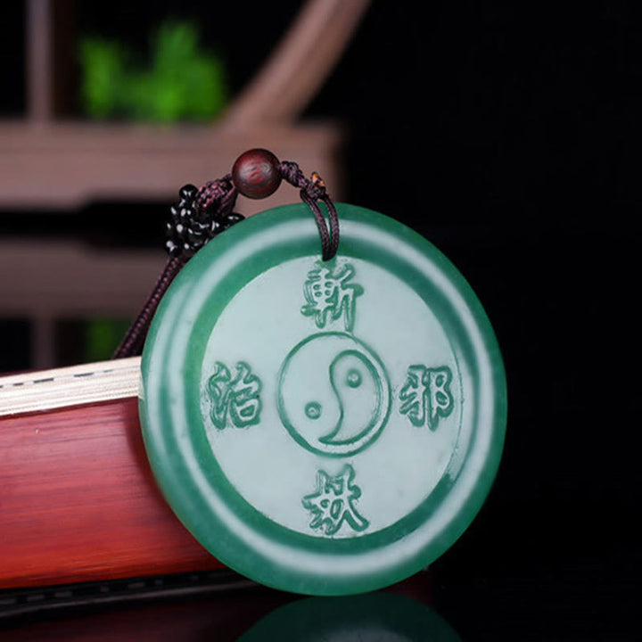 Naszyjnik z wisiorkiem Buddha Stones Green Aventurine Yin Yang Balance - image 3