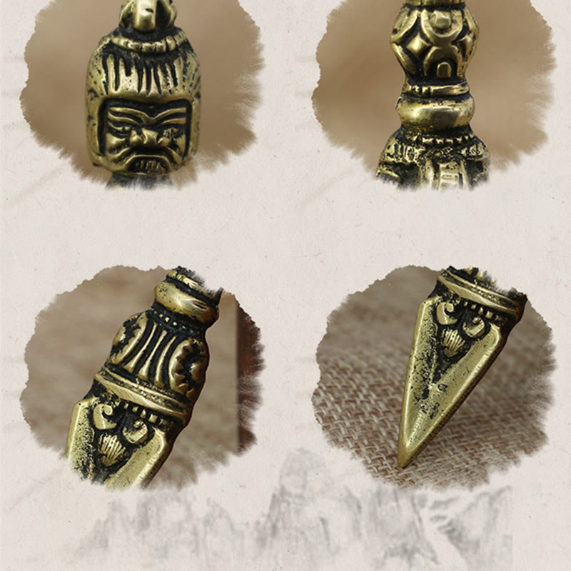 Buddha Stones ręcznie robione Nepal mały Wadżra Dorje grawerowane oświecenie miedziana dekoracja