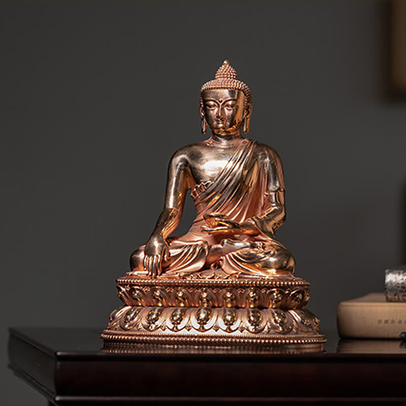 Figurka Buddy Gautama Shakyamuni Spokój Miedziana Statua Dekoracja Domu