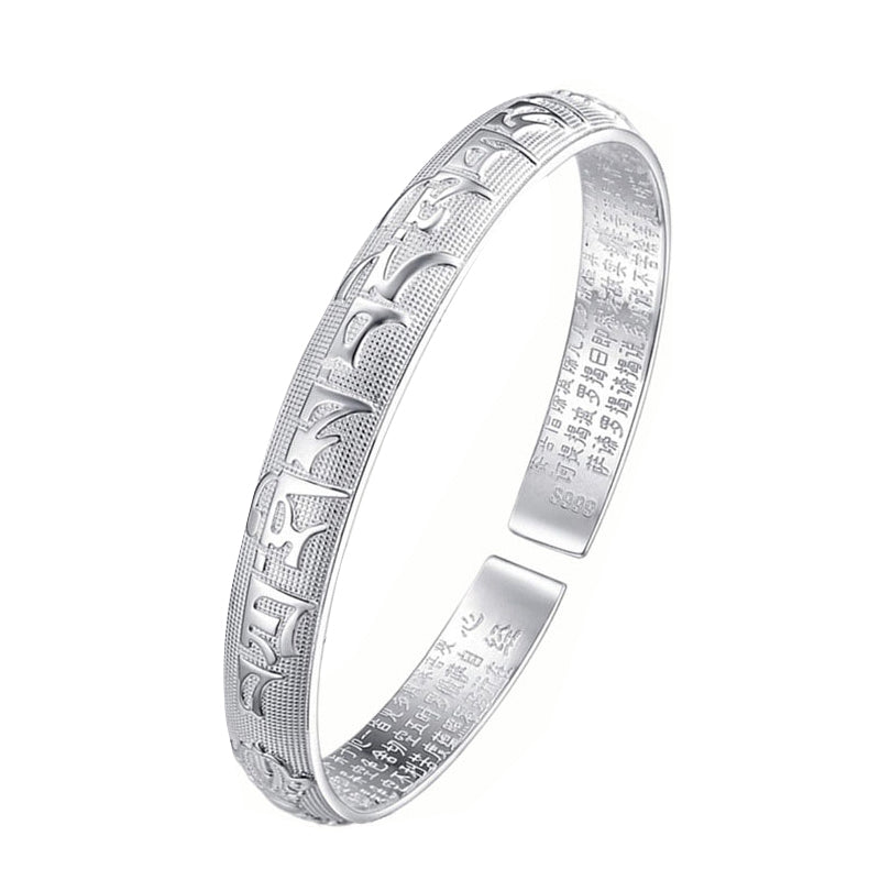 Buddha Stones Tybetańskie Sanskryckie Białe Miedziane Medytacyjne Modlitewne Bransoletki Bangle