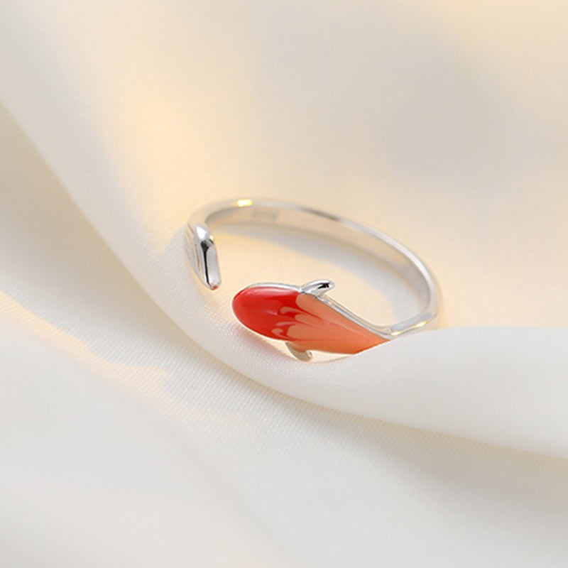 Buddha Stones Koi Ryba Miedź Równowaga Szczęście Regulowany Pierścień