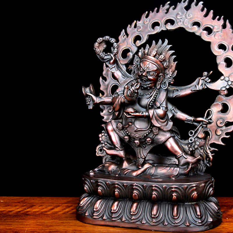 Tybetańska figurka Mahakali Bodhisattwy Współczucie Miedziana statua Dekoracja