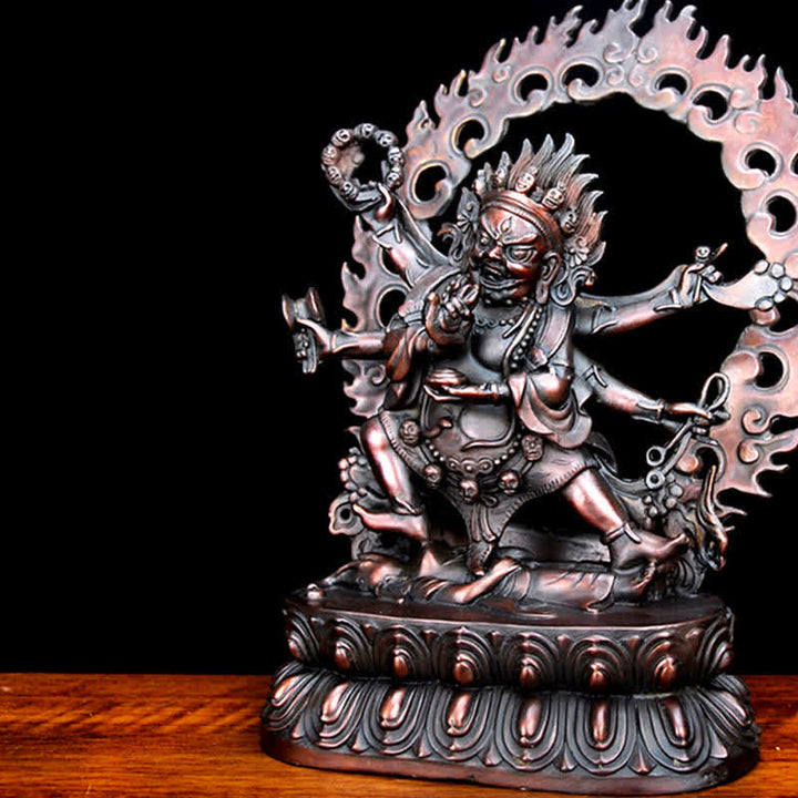 Tybetańska figurka Mahakali Bodhisattwy Współczucie Miedziana statua Dekoracja