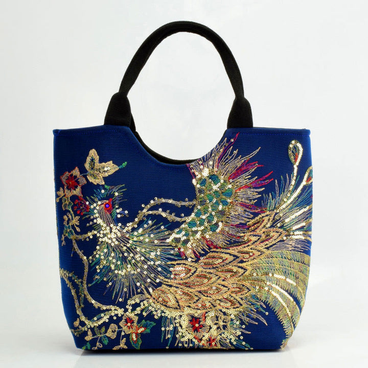 Buddha Stones Paw Dwustronna Haftowana Torba Tote Torba na Ramię Torba Crossbody
