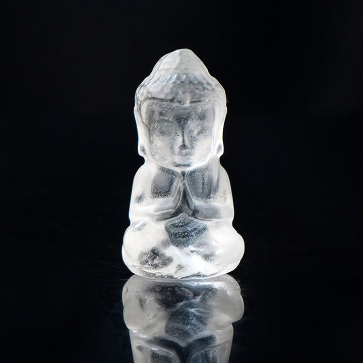 Buddha Stones Różne Kryształy Ametyst Różowy Kryształ Biały Kryształ Cytryn Budda Rzeźbiony Duchowy Naszyjnik Uzdrawiający Wisiorek Dekoracja - Biały kryształ - Dekoracja 1,4*2,6 cm - image 9