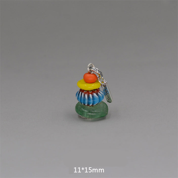 Buddha Stones Zen Cairn Labradorite Różne Kryształy Spokojny Wisiorek Naszyjnik - Wisiorek z czterech szklanych koralików 11*15mm - image 30