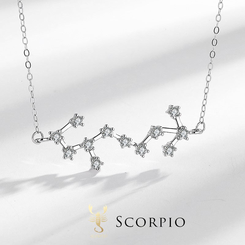 Buddha Stones 925 Srebro Sterling 12 Konstelacji Zodiaku Astrologia Błogosławieństwo Naszyjnik Wisiorek - Skorpion - image 26