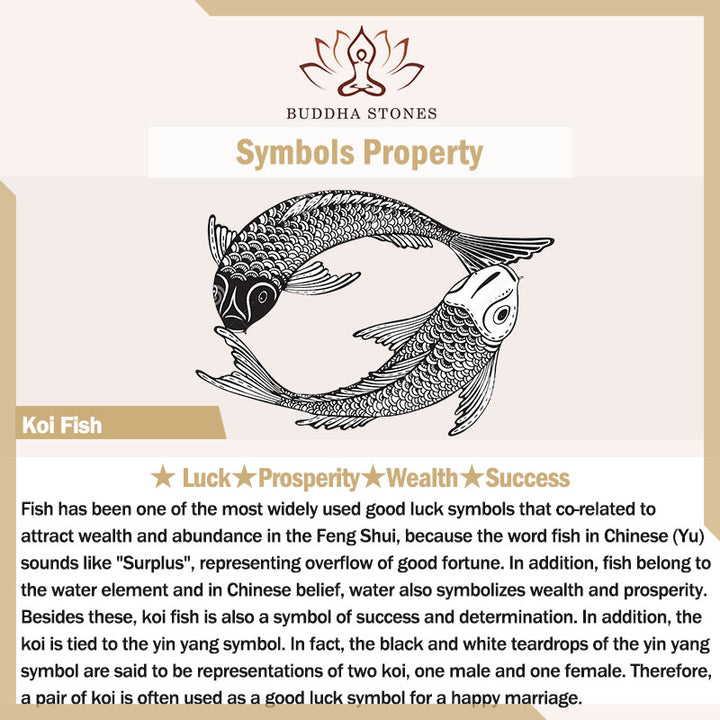 Bransoletka z Buddha Stones z białego jadeitu z rybą Koi Prosperity