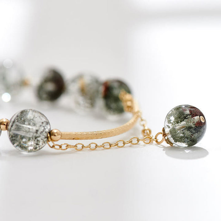Bransoletka z zawieszkami Buddha Stones Green Phantom Crystal Confidence Charm