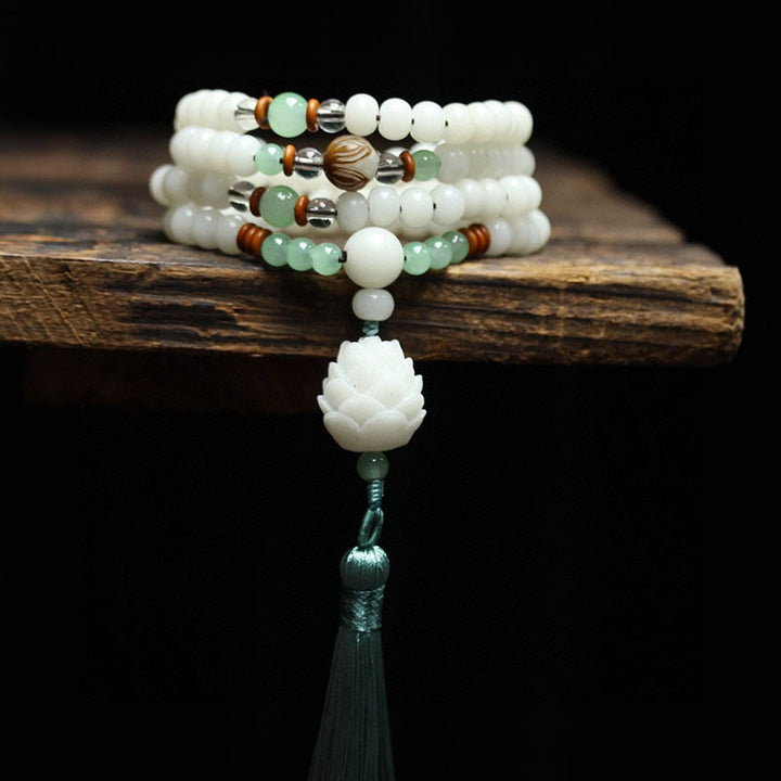 Buddha Stones Nasiona Bodhi Mala 108 Koralików Bransoletka Ochronna